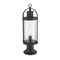 Z-Lite Roundhouse 1 Light Outdoor Pier Mounted Fixture, Black And Clear Seedy 569PHM-553PM-BK - alternate 3